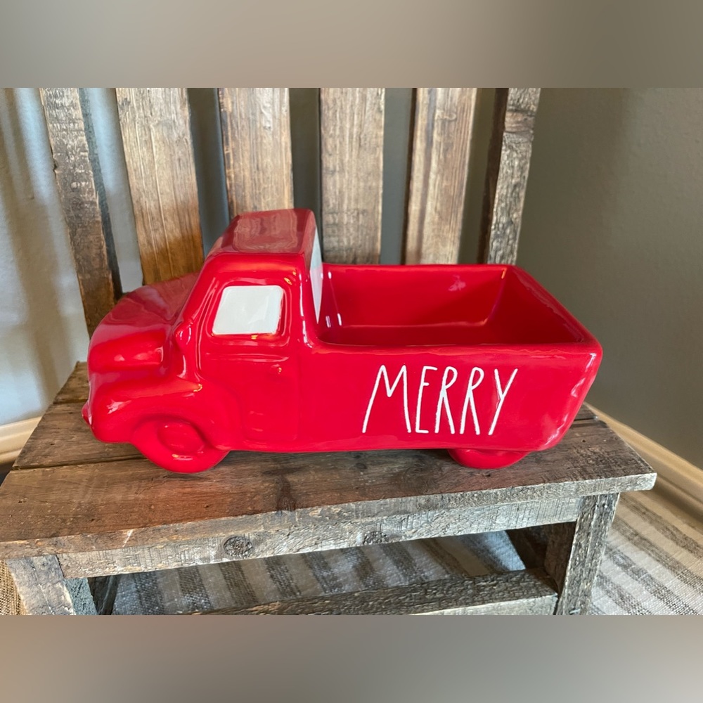 New - Rae Dunn Red Christmas Truck - MERRY